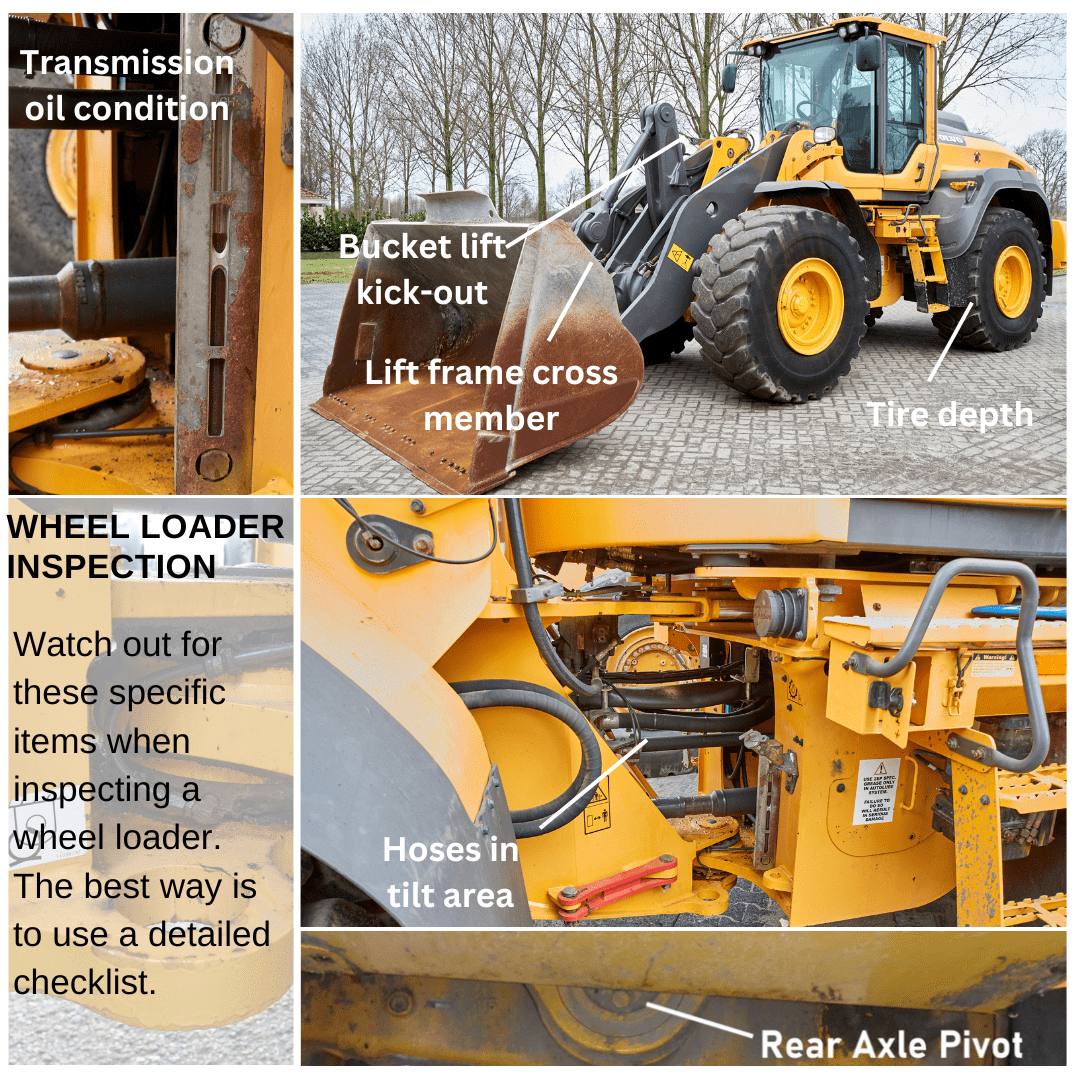 Used wheel loader inspection