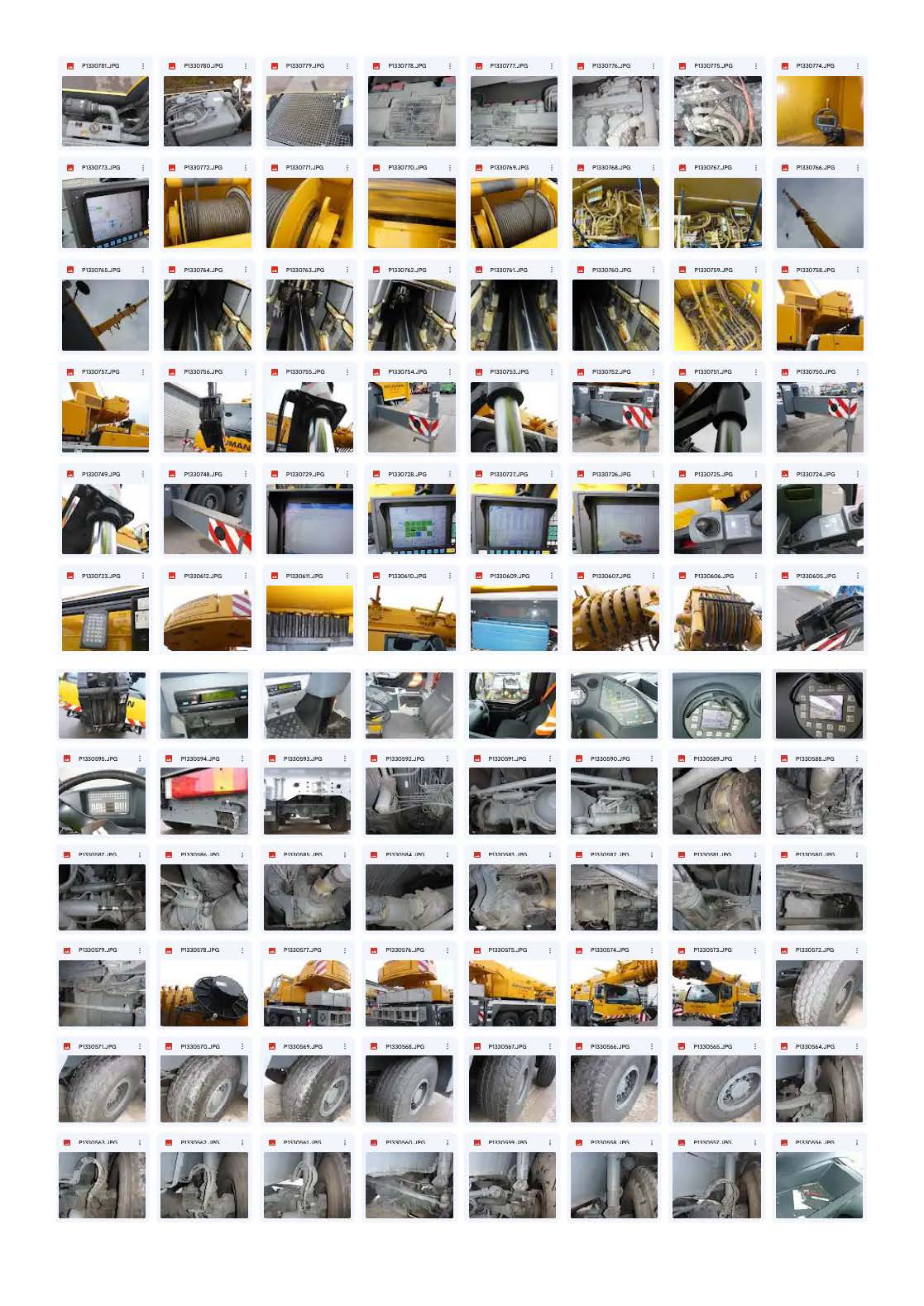 Used mobile crane inspection report